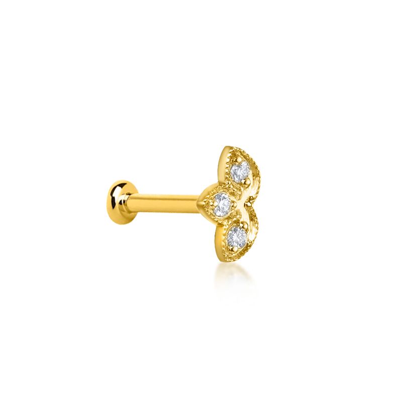 Mini Piercing Lotus Or Diamants