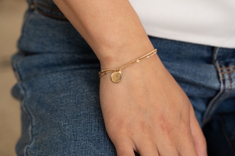 Bracelet Jamais sans Toi Médaille Ronde