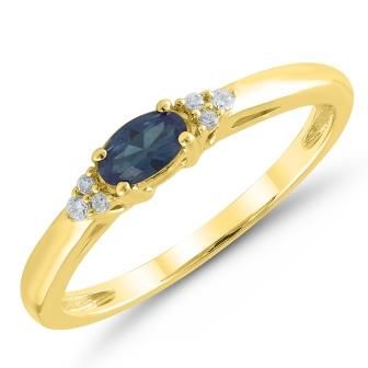 Bague saphir 5 X 3 diamant