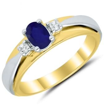 Bague saphir ovale 6 X 4 Diamants