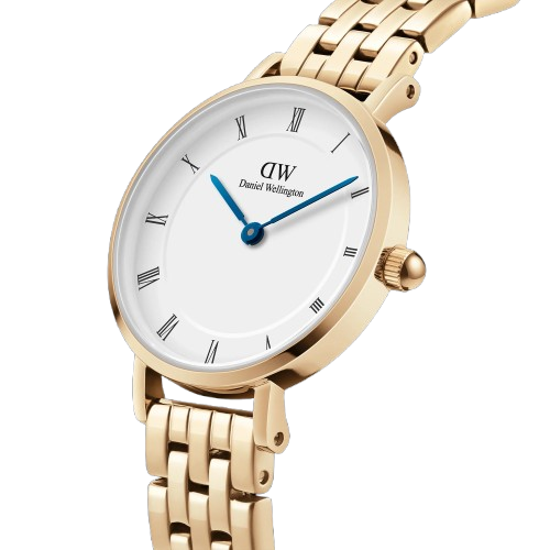 Montre Petites à 5 maillons en or avec chiffres romains