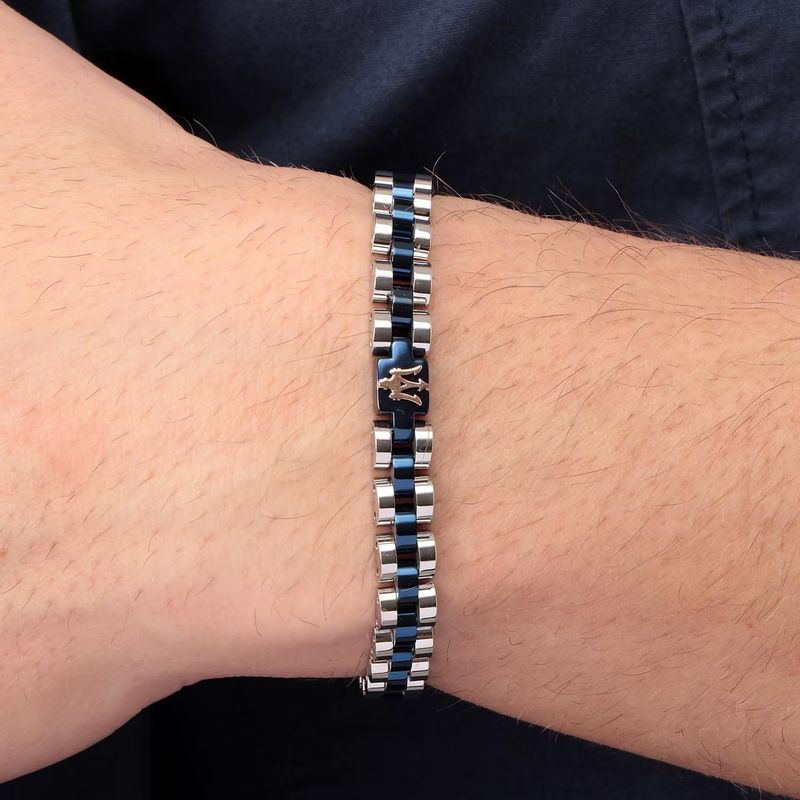Bracelet homme MASERATI en acier bicolore