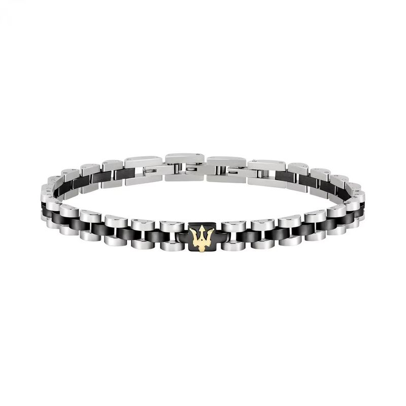 Bracelet homme MASERATI en acier bicolore