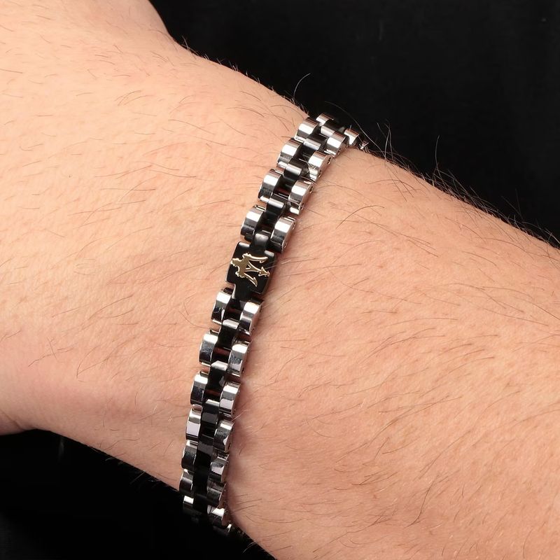 Bracelet homme MASERATI en acier bicolore