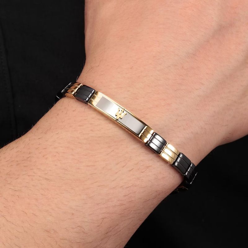 Bracelet homme MASERATI en acier multicolore