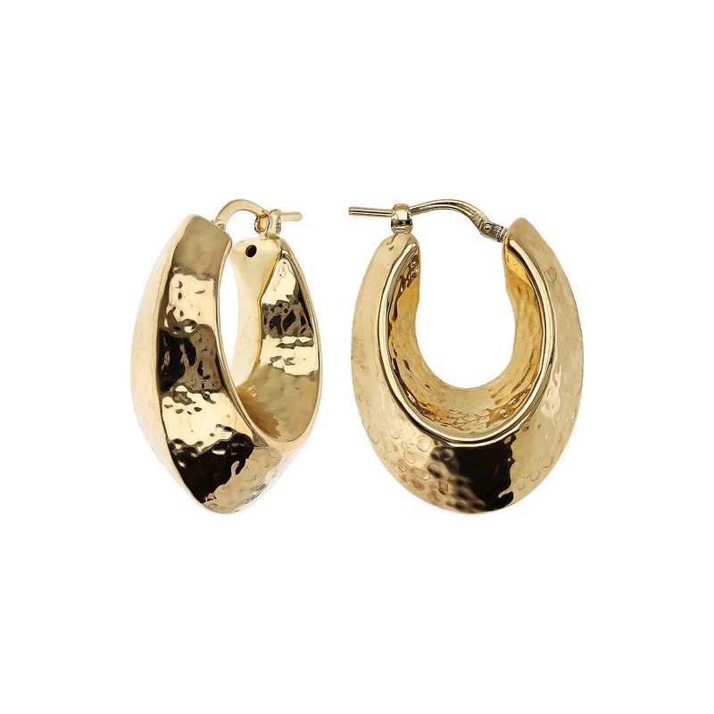 Boucles d’oreilles bouclier ovale martelé