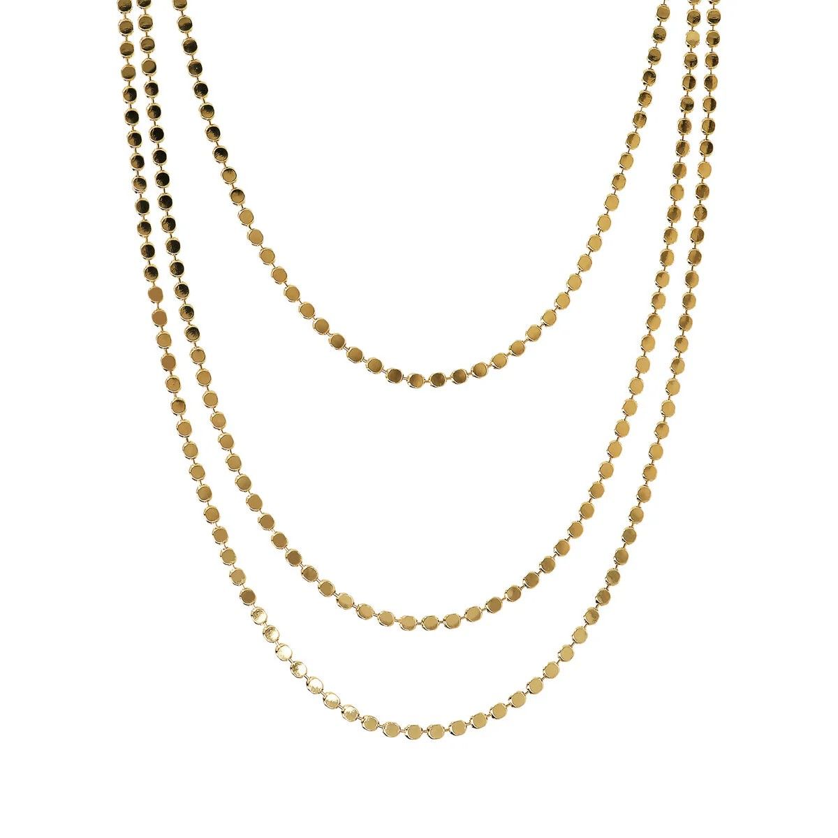 Collier multi-rangs avec chaîne petit disque