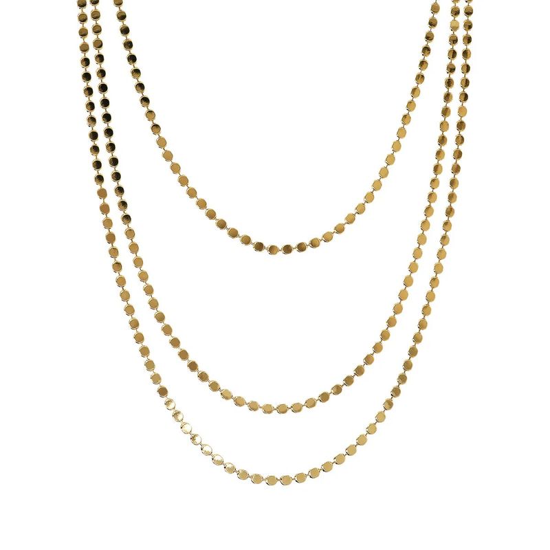 Collier multi-rangs avec chaîne petit disque