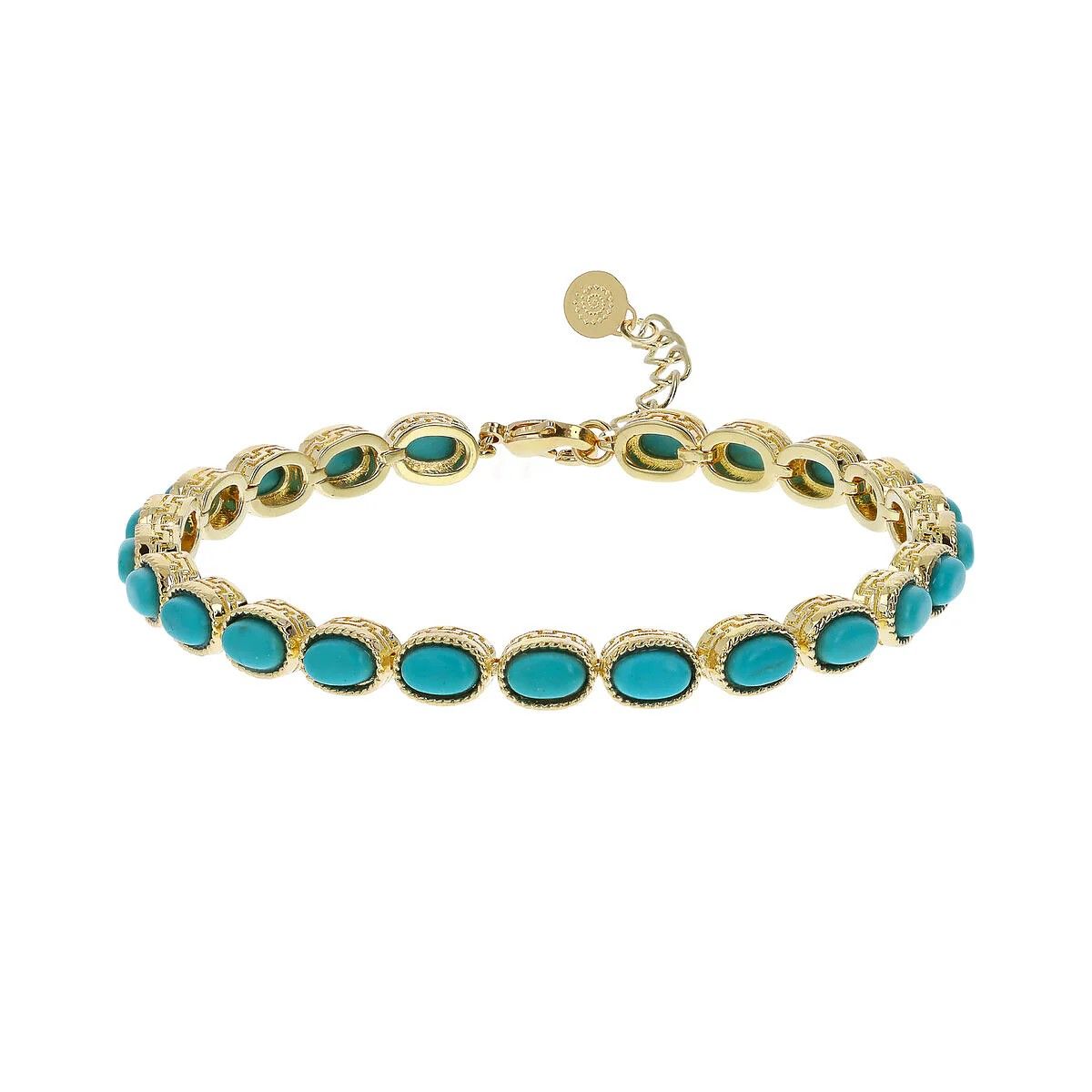 Bracelet Travaillé avec Pierre Naturelle Turquoise