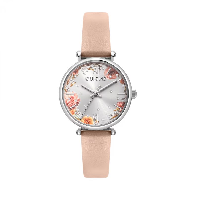 Montre femme en cuir beige