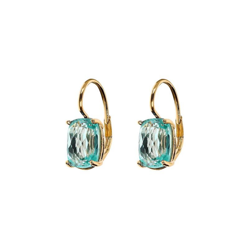 Boucles d&#39;oreilles pendantes dorées avec prisme taille mosaïque
