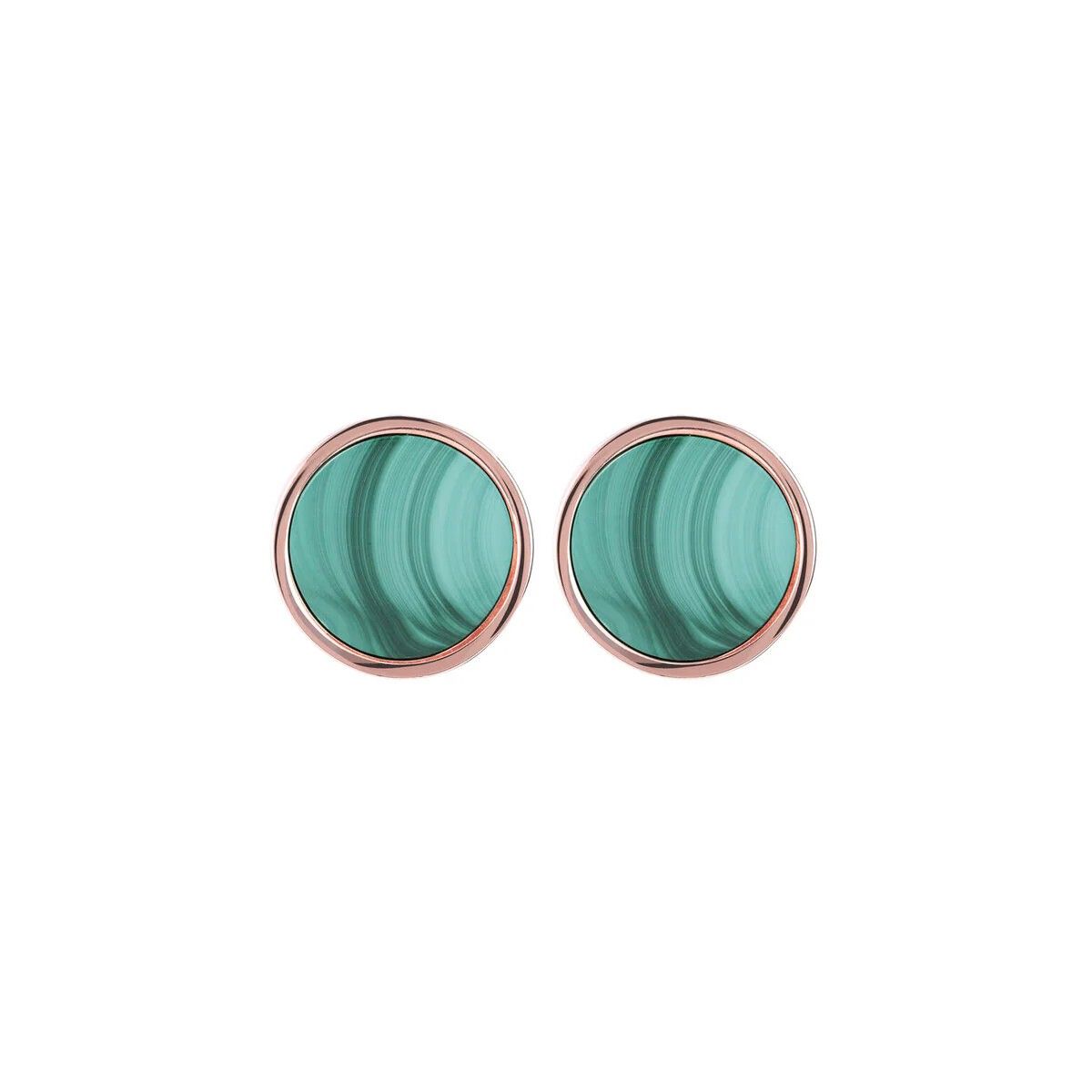 Boucles d&#39;Oreilles Bouton avec Petit Disque en Pierre Naturelle