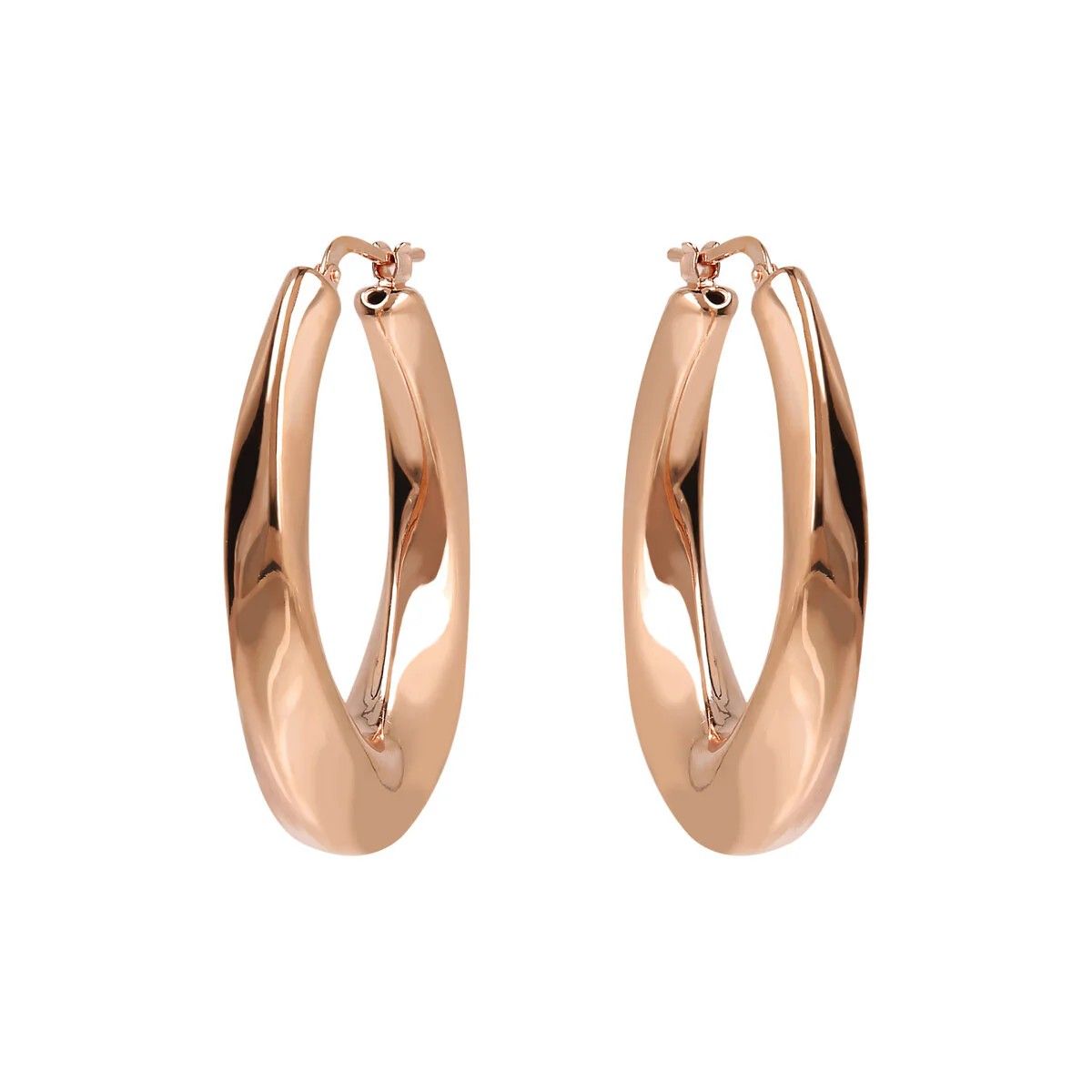 Boucles d&#39;oreilles créoles torsadées épaisses