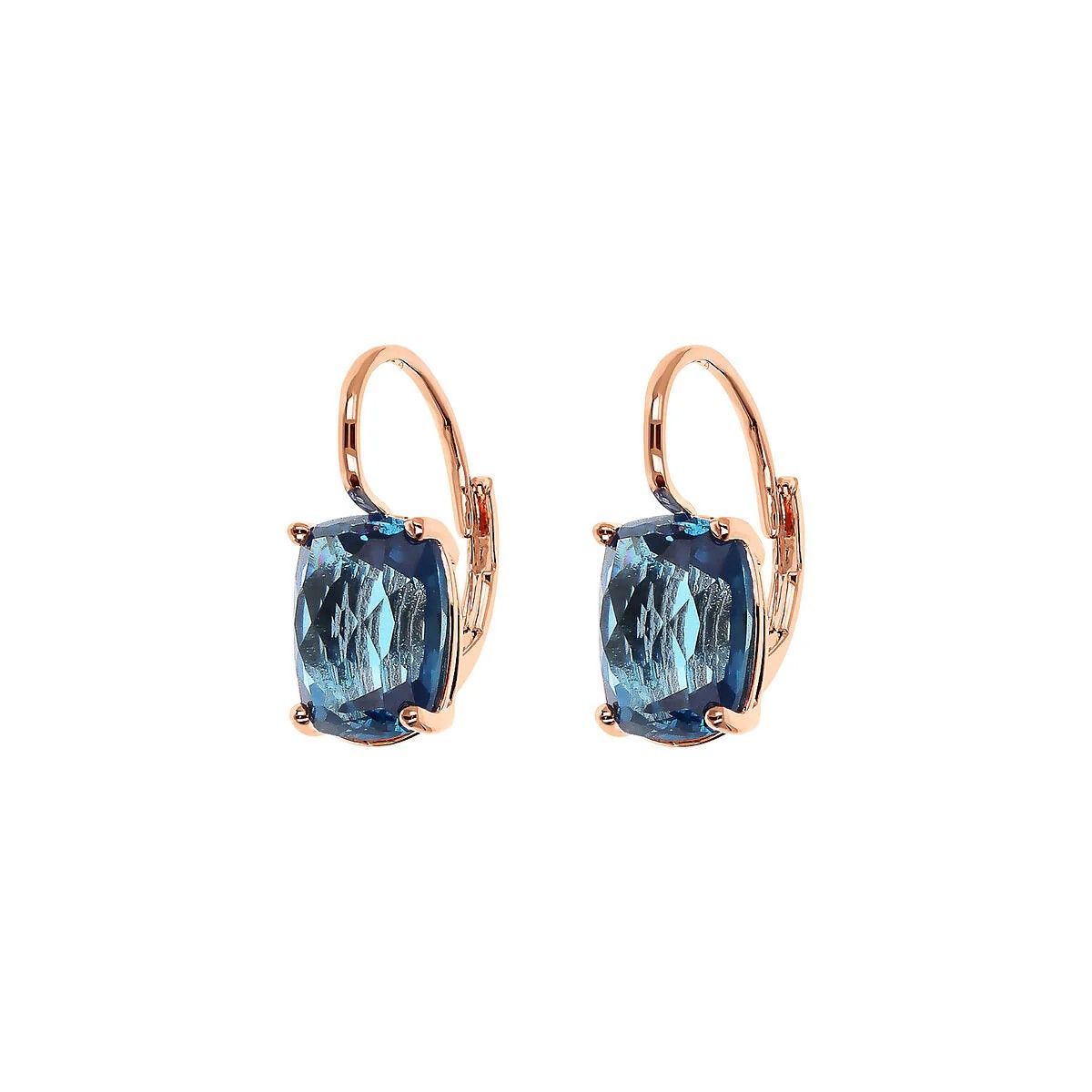 Boucles d&#39;Oreilles Pendantes avec Pierre Prisma Gem Taille Mosaïque