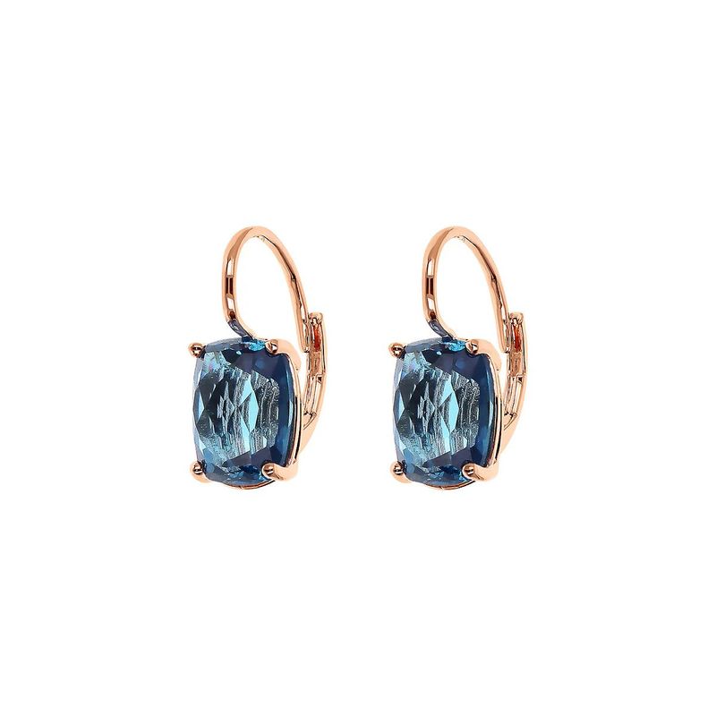 Boucles d&#39;Oreilles Pendantes avec Pierre Prisma Gem Taille Mosaïque