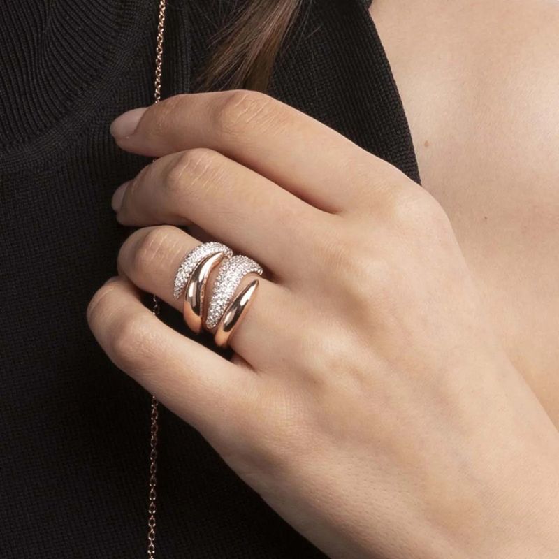 Anneau Contrarié avec Cubic Zirconia