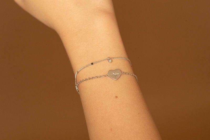 Bracelet Cœur Céleste Argent