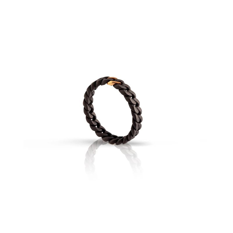 Bague pour homme en titane et or rouge 9 carats