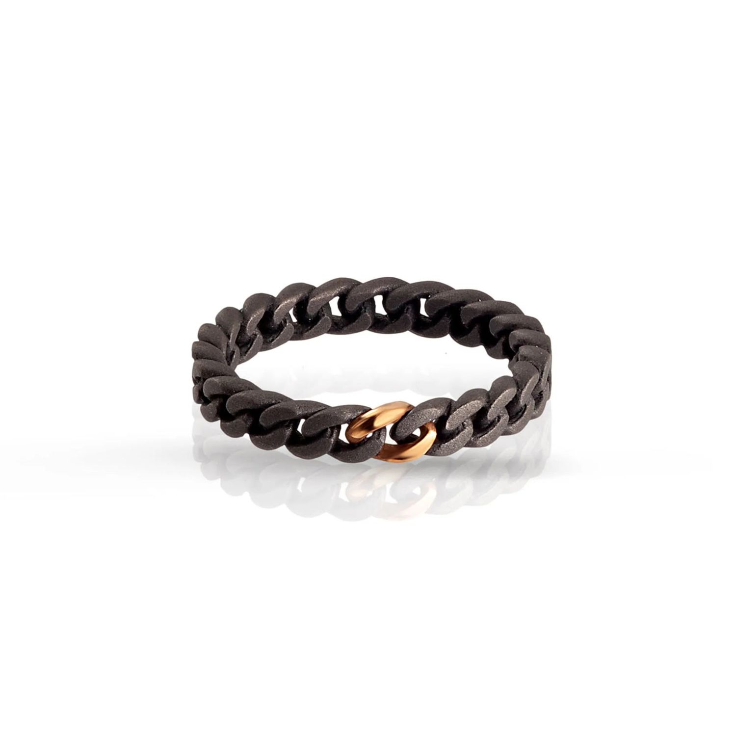 Bague pour homme en titane et or rouge 9 carats