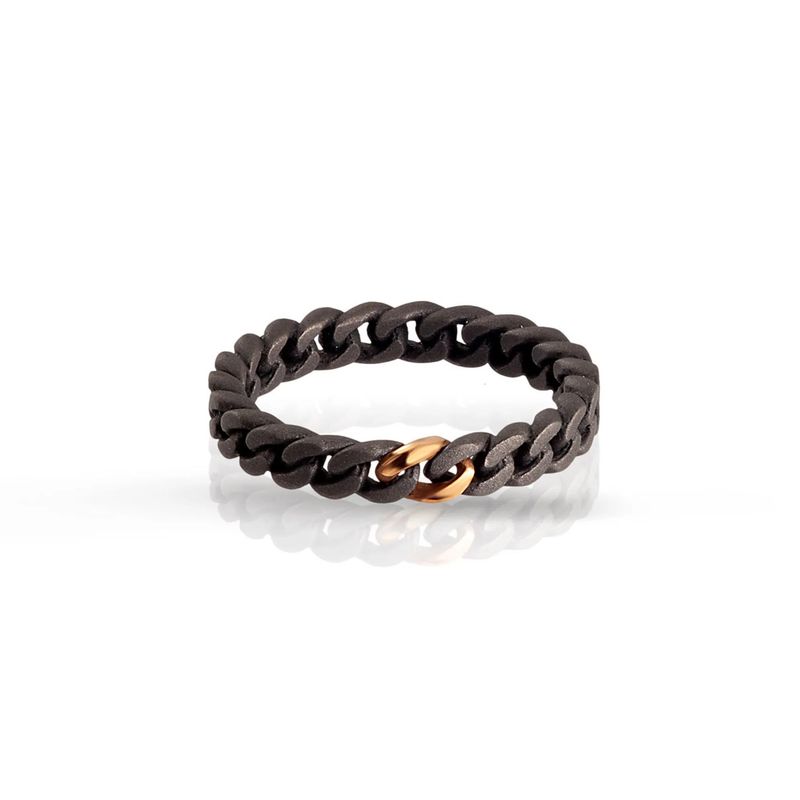 Bague pour homme en titane et or rouge 9 carats