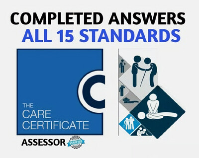 Care Certificate All answers Standard 1 to 15 2X Portfolios Latest 2024