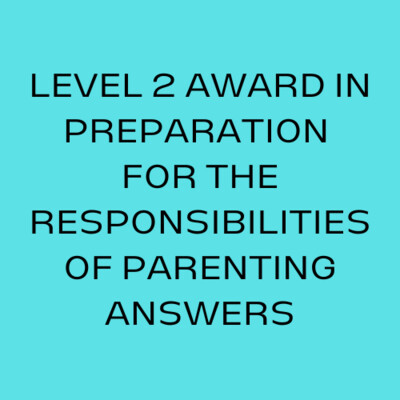 LEVEL 2 AWARD IN PREPARATION FOR THE RESPONSIBILITIES OF PARENTING ANSWERS