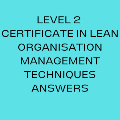 LEVEL 2 CERTIFICATE IN LEAN ORGANISATION MANAGEMENT TECHNIQUES ANSWERS