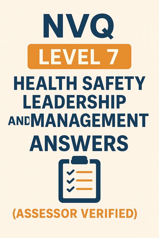 NVQ Level 7 Health Safety Leadership Management Answers Portfolio