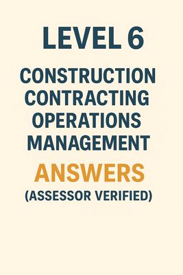 NVQ Level 6 Construction Contracting Operations Management Answers 17X Units
