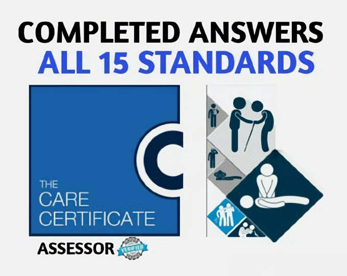 Care Certificate All answers Standard 1 to 15 2X Portfolios Latest 2025