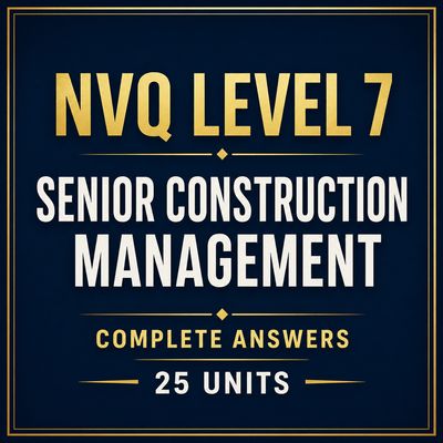 NVQ LEVEL 7 SENIOR CONSTRUCTION MANAGEMENT ANSWERS 25X UNITS