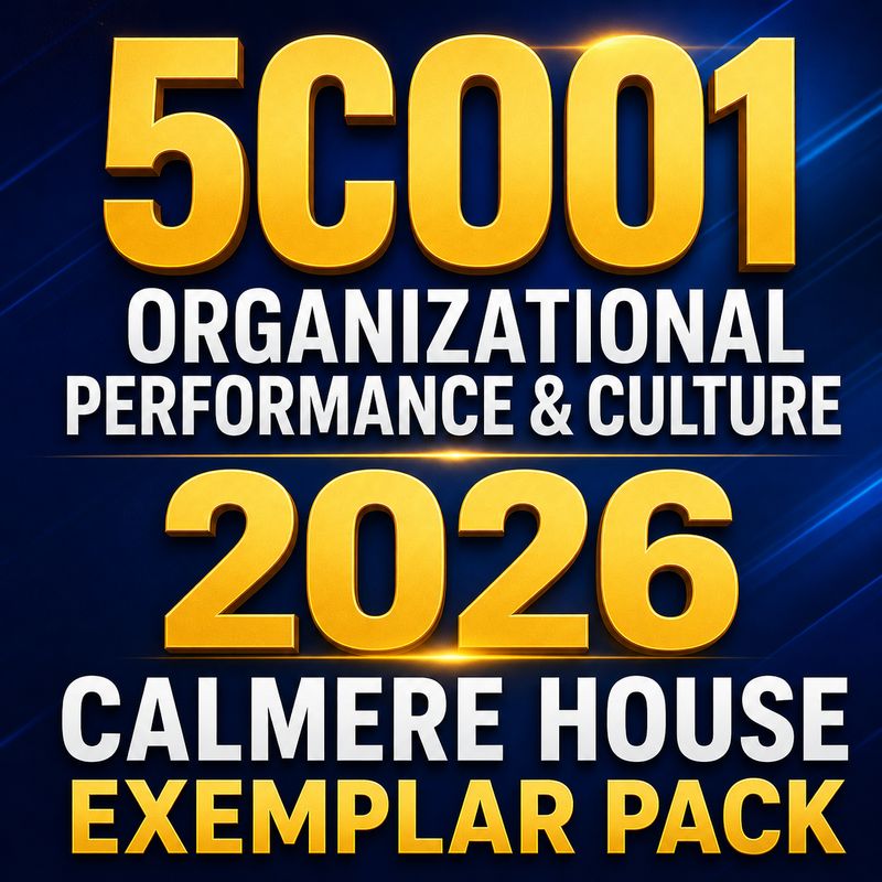 5CO01 Organizational Performance & Culture 2026 Calmere House Exemplar Pack