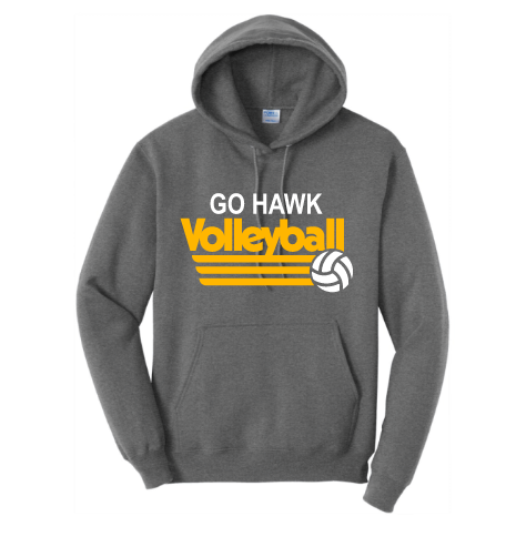 GO HAWK VOLLEYBALL RETRO HOODIE