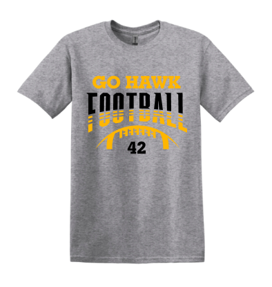 PERSONALIZED GO HAWK FOOTBALL TEE