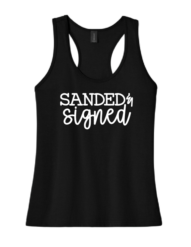 SANDED &amp; SIGNED TANK - BLACK