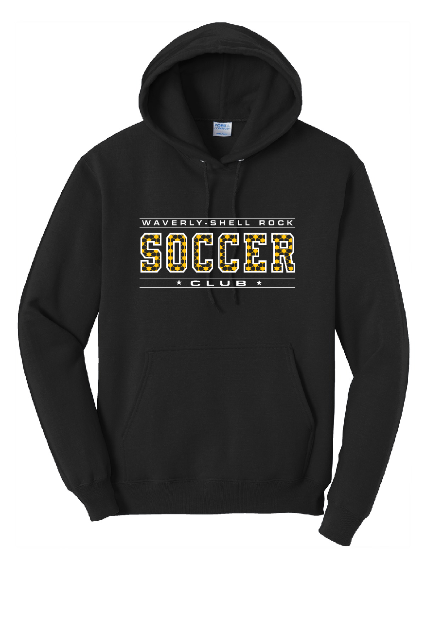 SOCCER BALLS HOODIE - **Youth Size**, COLOR: BLACK