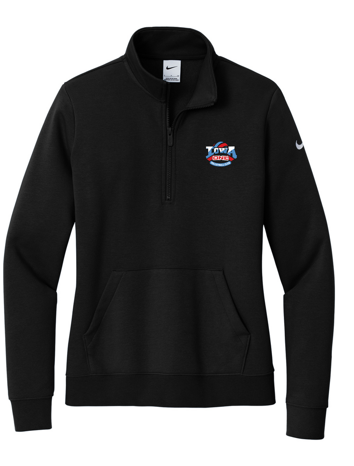 EMBROIDERED LOGO GEAR - WOMEN&#39;S Nike Club Fleece Sleeve Swoosh 1/2-Zip