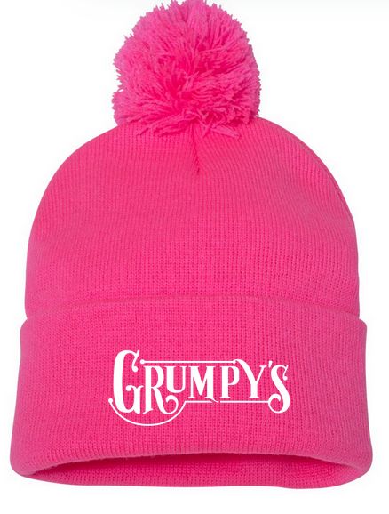 GRUMPY&#39;S NEON PINK BEANIE