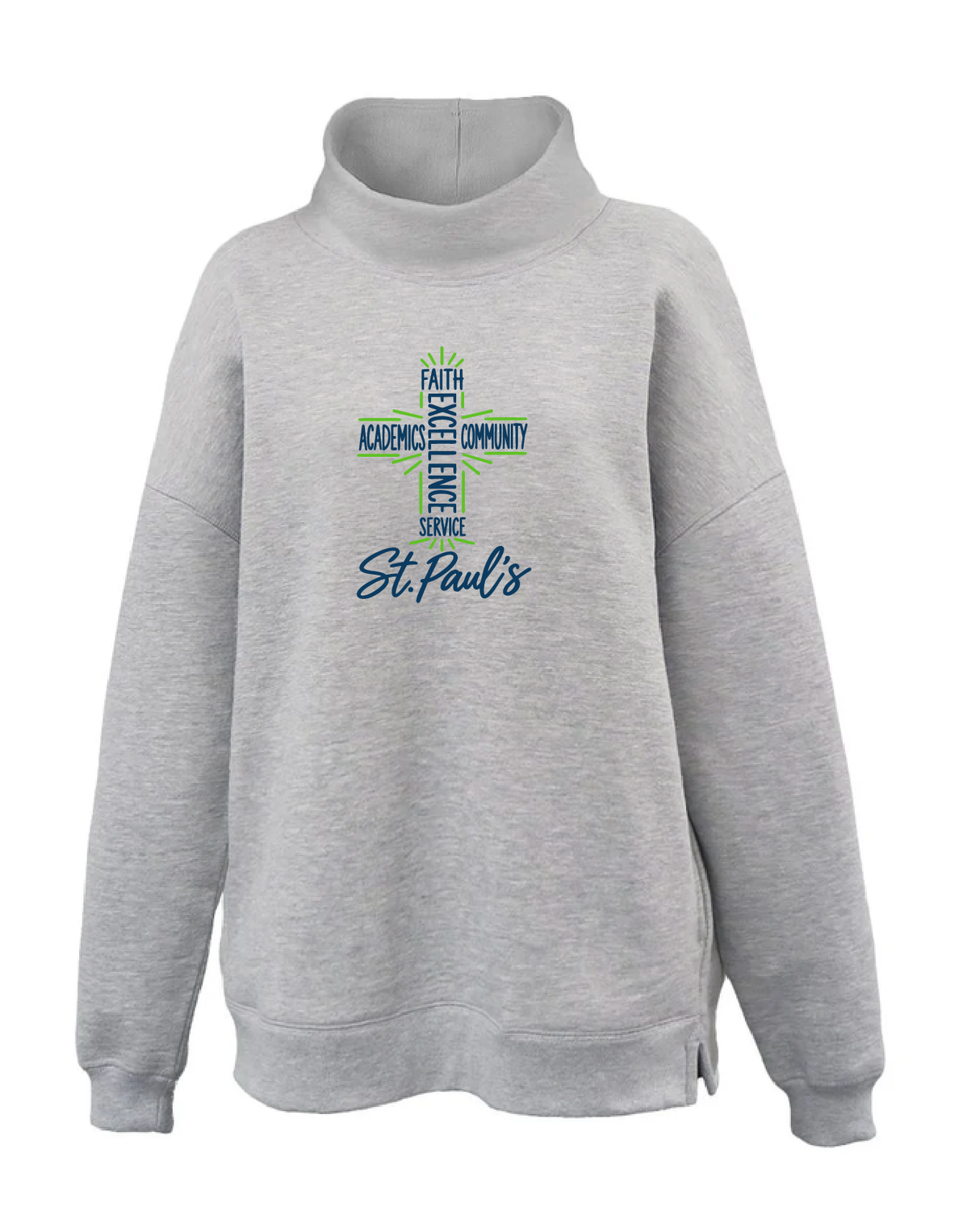 ST. PAUL'S CROSS DESIGN  - Oversized Women's Mockneck
