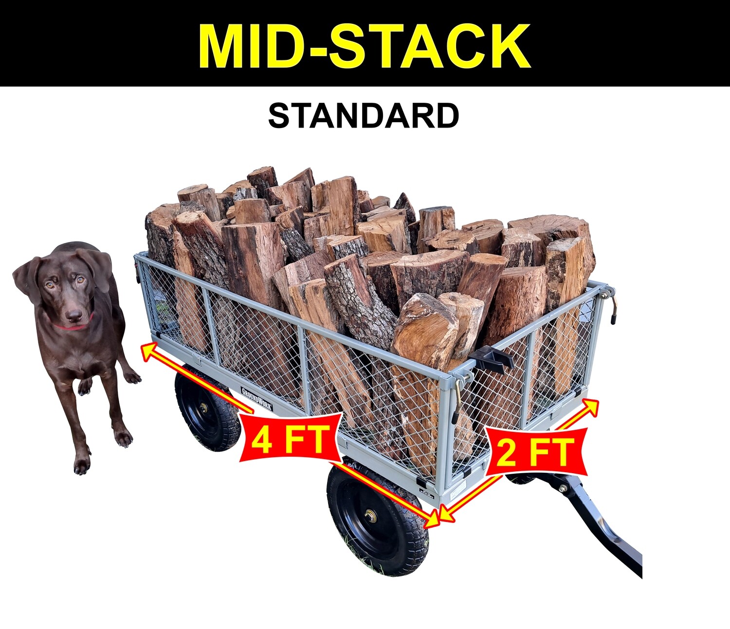 MID-STACK - 2ft x 4ft, Wood Type:: Texas Live Oak, Split Type &amp; Length:: STANDARD Mix -- 16-18&quot; Length