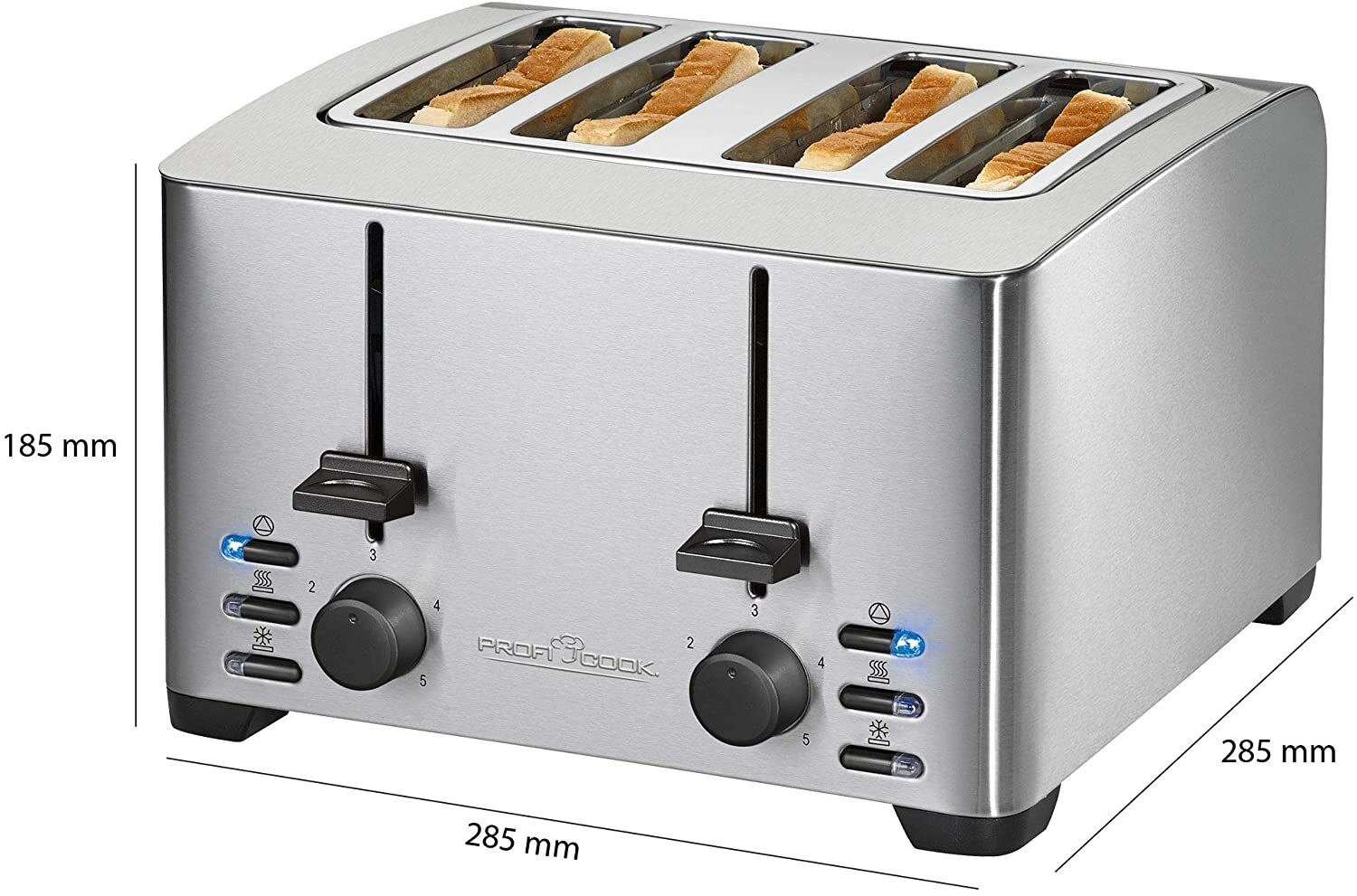 Totapane per 4 fette con involucro in acciaio inossidabile