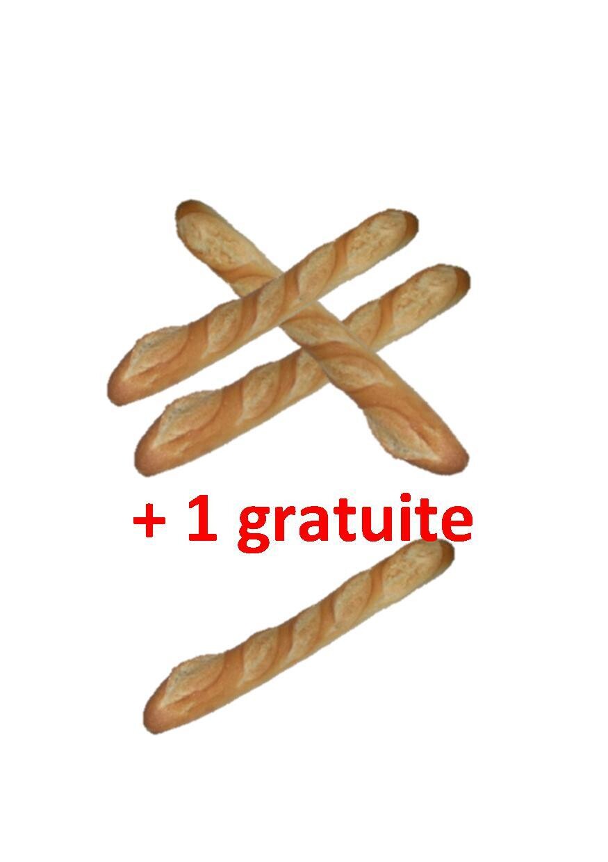 1- Lot de 3 Baguettes Tradition + 1 Gratuite