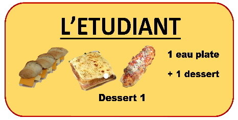 Menu L'étudiant à 6,50€