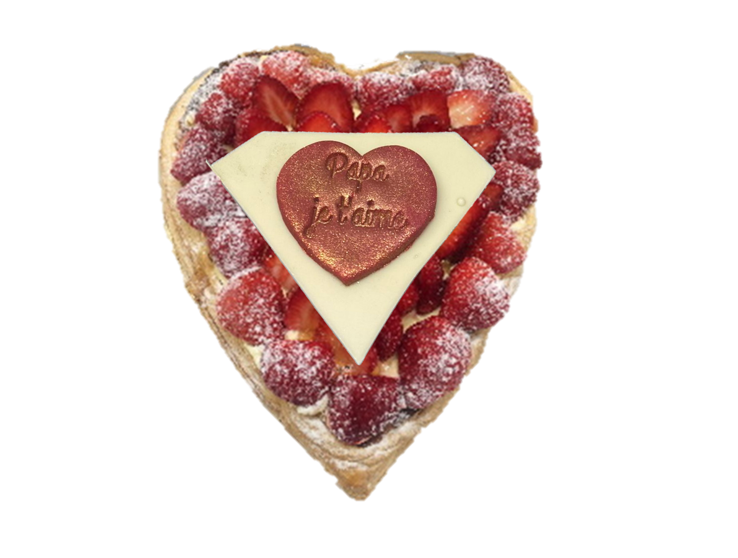 Tarte feuilletée Fraises Coeur 6 Parts