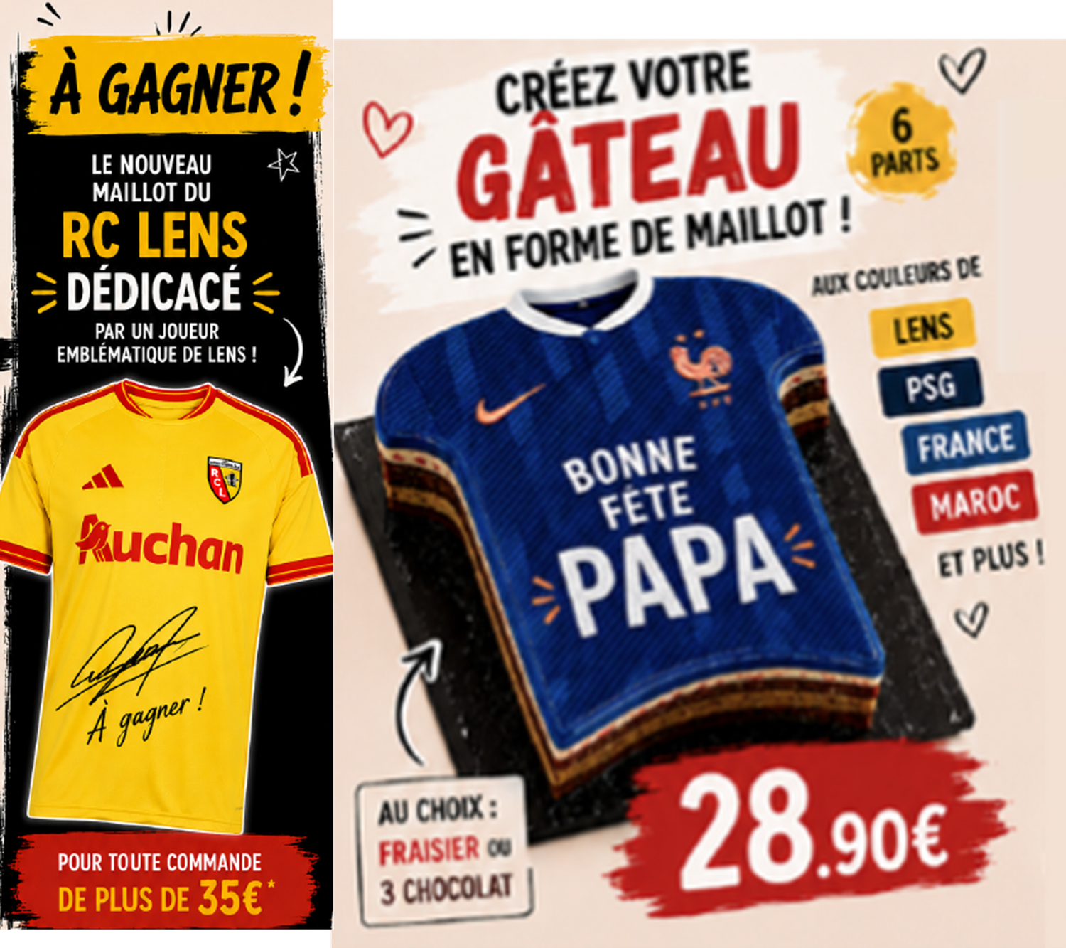 3 CHOCOLATS  OU FRAISIER Père