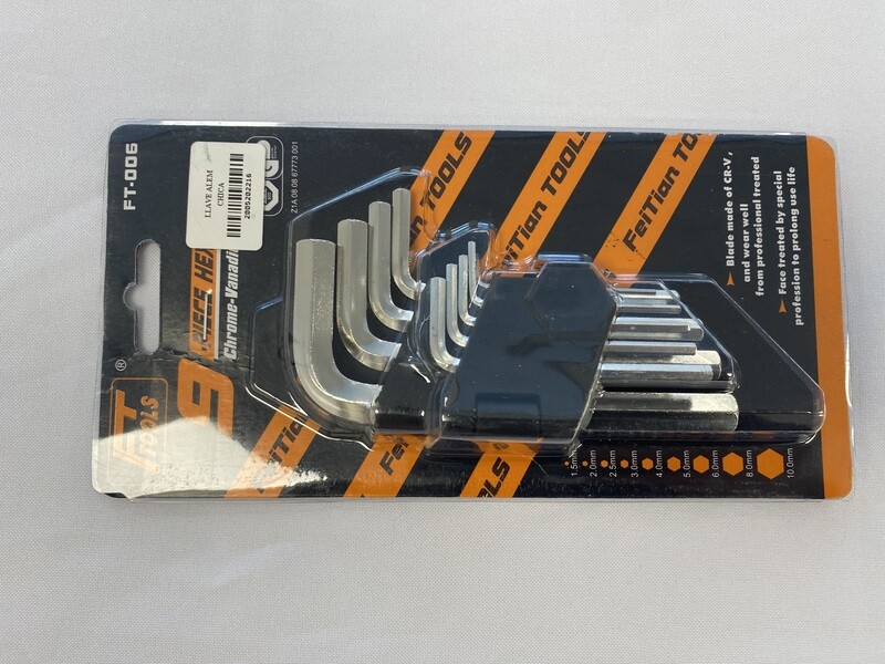LLAVE ALLEN CHICA 9PCS