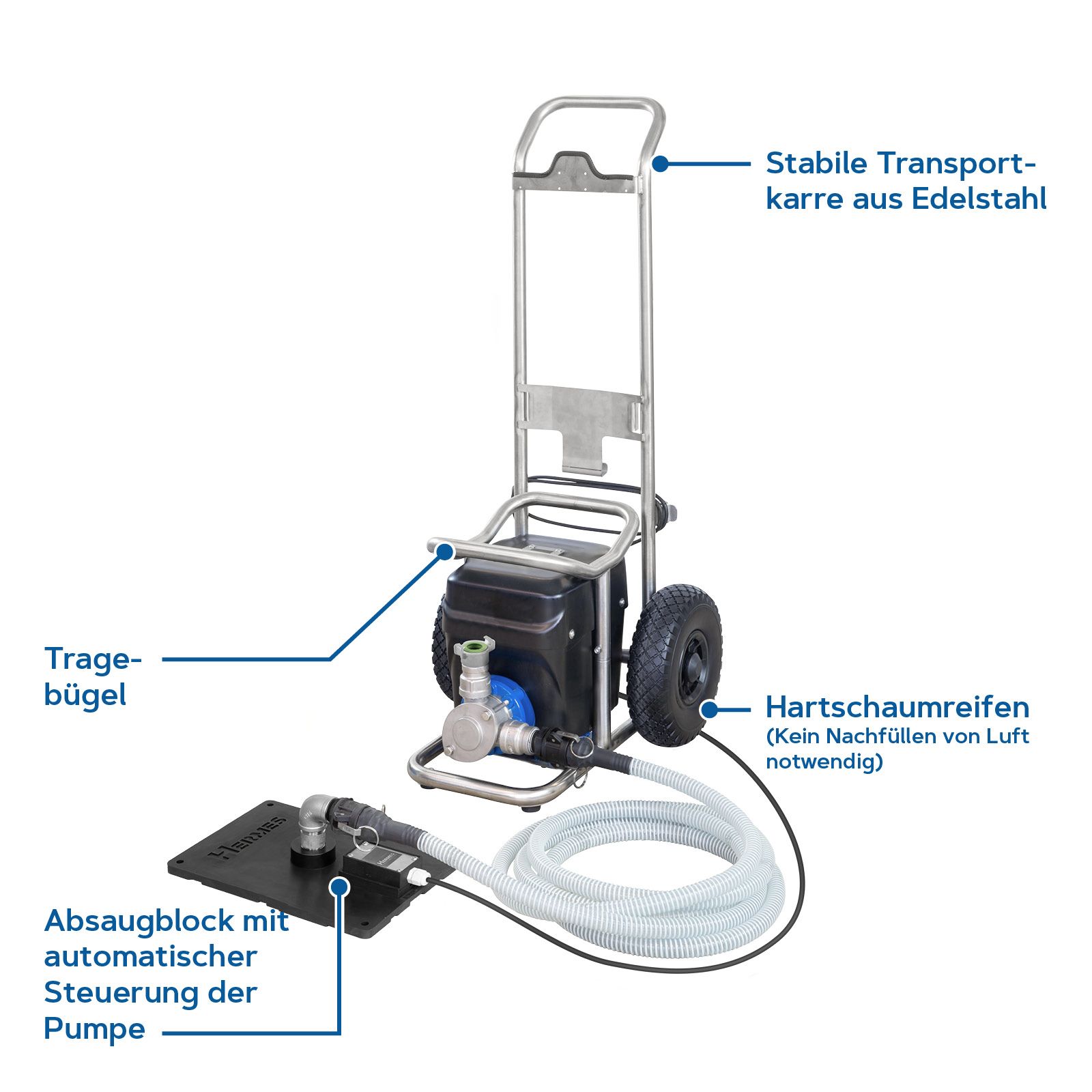 HERMES Abwasserpumpe Pro mit Transportkarre
