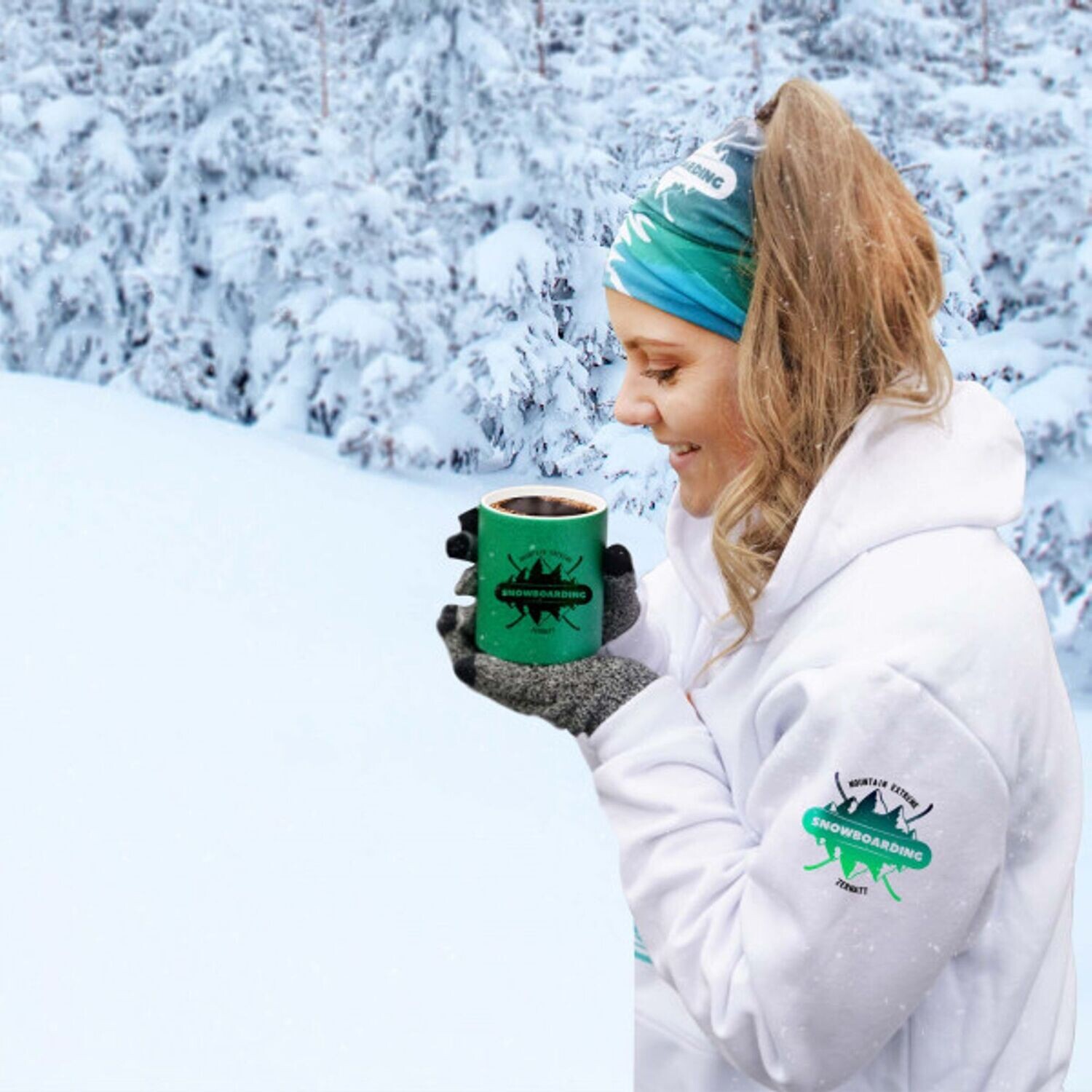 personalisierte Glitzertasse mit ihrem Wunschtext/Logo