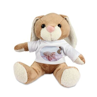 personalisierte Plüschtier Hase Bunny mit ihrem Wunschbild/Foto