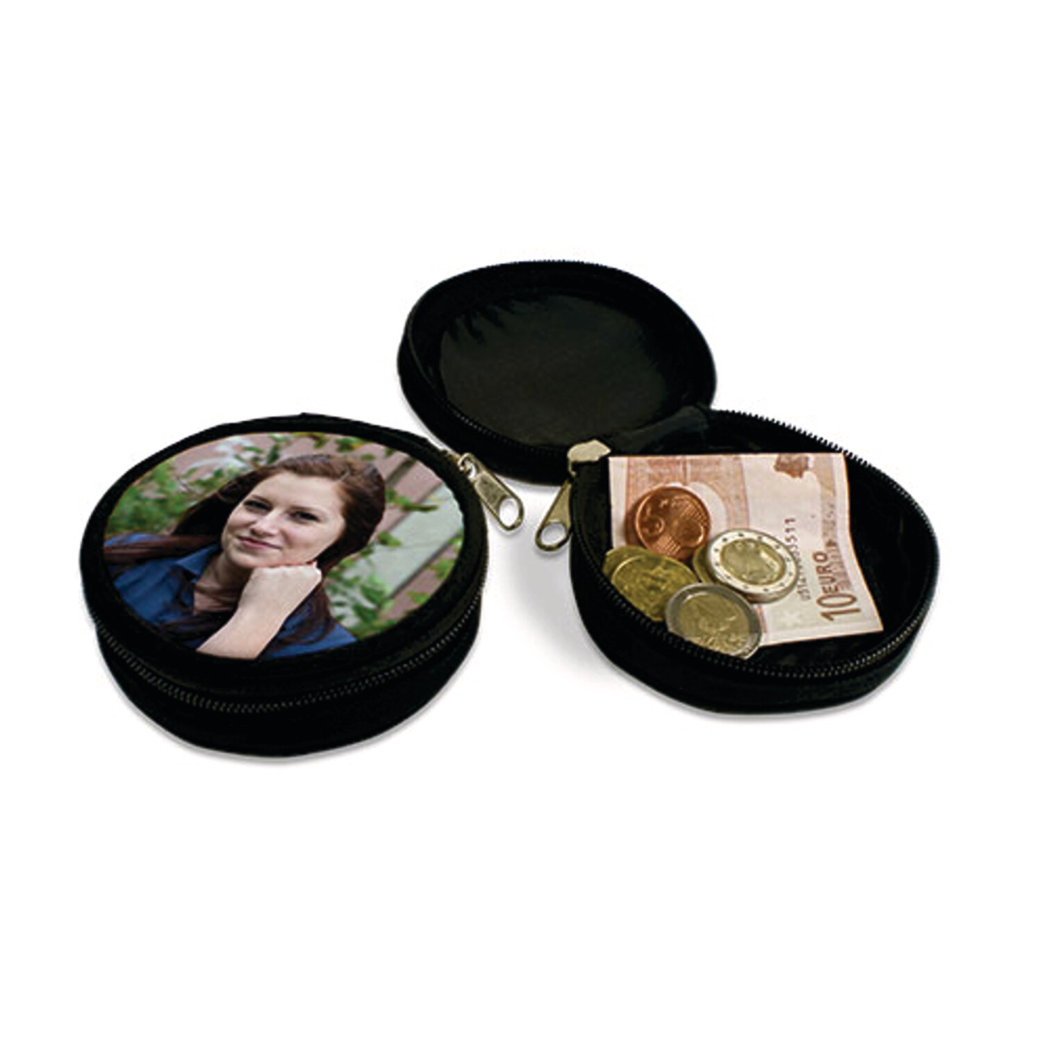 personalisierte Mini-Geldbörse Textil-Geldbox für Kleingeld, Schmuck etc. mit ihrem Wunschbild bedruckt